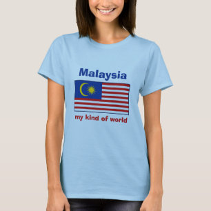T-Shirt Drapeau + Carte + Texte Malaisie