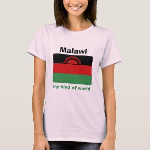 T-Shirt Drapeau + Carte + Texte Malawi