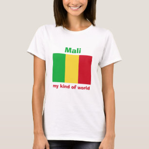 T-Shirt Drapeau + Carte + Texte Mali
