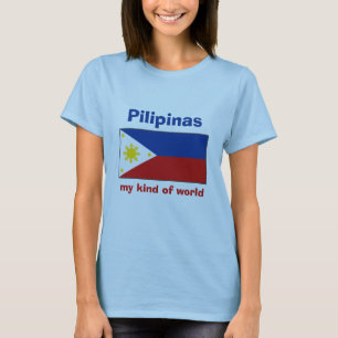 T-Shirt Drapeau + Carte + Texte Philippines