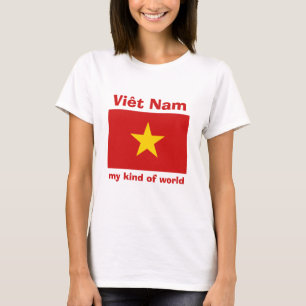 T-Shirt Drapeau + Carte + Texte Vietnam