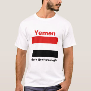 T-Shirt Drapeau + Carte + Texte Yémen