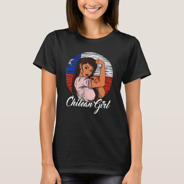 T-shirt Drapeau chilien Chili fille chilienne (Devant)