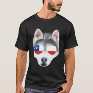 T-shirt Drapeau chilien Husky sibérien Chien Chili Pochett