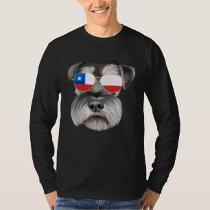 T-shirt Drapeau Chilien Miniature Schnauzer Chien Chili Po
