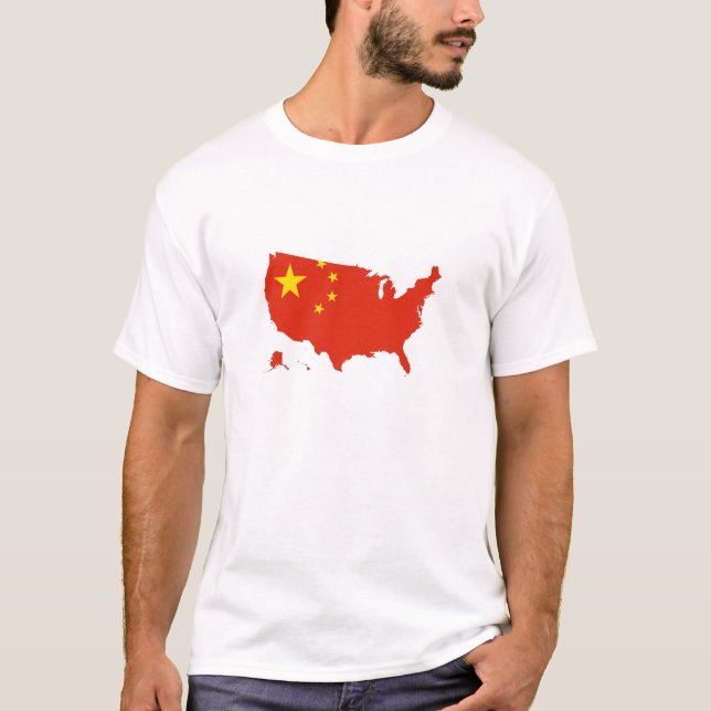 T-shirt Drapeau chinois de la Chine aux Etats-Unis (Devant)