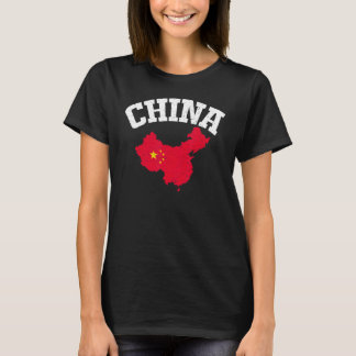 T-shirt Drapeau chinois pour les femmes vintages