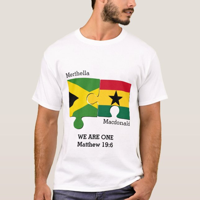 T-shirt Drapeau chrétien JAMAICA GHANA (Devant)