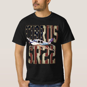 T-shirt Drapeau Cirrus SR22 Aéronefs Vintage États-Unis