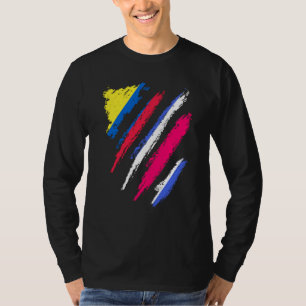 T-shirt Drapeau Colombie Costa Rica Cultivé Patriote Pays