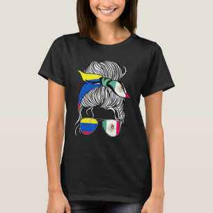 T-shirt Drapeau Colombie Femme Mexicaine Grandie Fille Pay