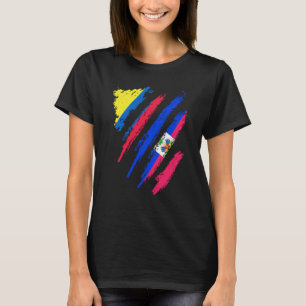 T-shirt Drapeau Colombie Haïti Cultivé Patriote Pays Rayur