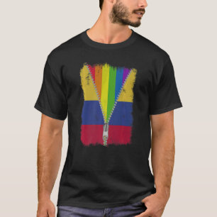 T-shirt Drapeau Colombie Lgbt Zip Colombian Pride