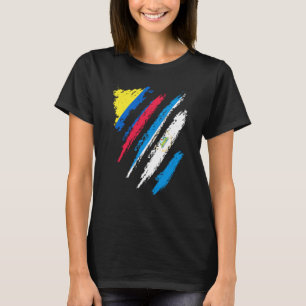 T-shirt Drapeau Colombie Nicaragua Gros Patriot Pays Stri