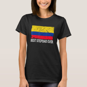 T-shirt Drapeau Colombie Rétro Meilleur Stepdad Jamais pèr