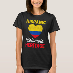 T-shirt Drapeau colombien Coeur Hispanique Patrimoine Colo
