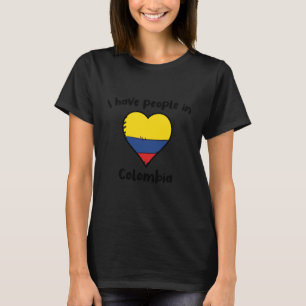 T-shirt Drapeau Colombien Cœur J'ai des gens en Colombie