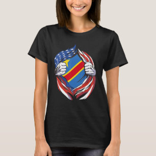 T-shirt Drapeau Congo Fier Américain De Mon Hérite Congola