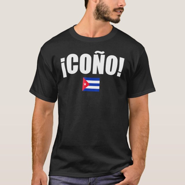 T-shirt Drapeau Cono Cuba Slang espagnol (Devant)