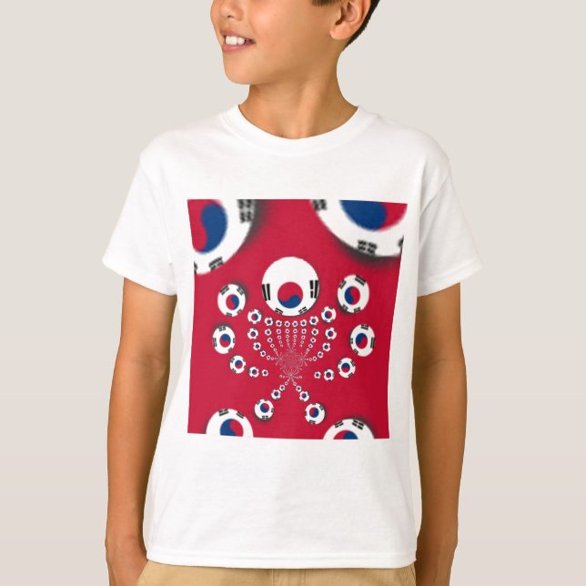 T-shirt Drapeau Corée du Sud Kaleidoscope (Devant)