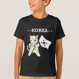 T-shirt Drapeau Coréen Et Chat Corée Du Sud