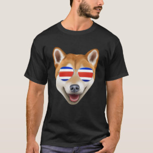 T-shirt Drapeau Costa Rica Shiba Inu Chien Tico Pocket