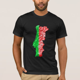 T-Shirt Drapeau Couleur Carte Portugal