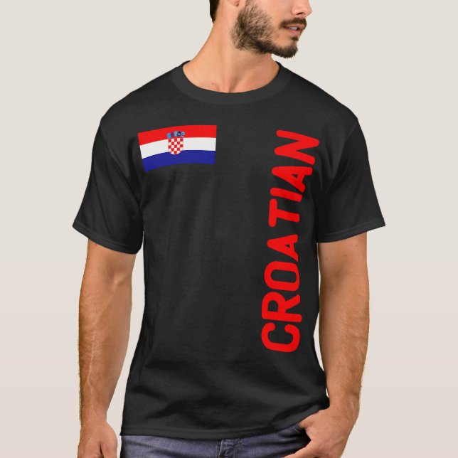 T-shirt Drapeau Croate Et Racines Croatie (Devant)