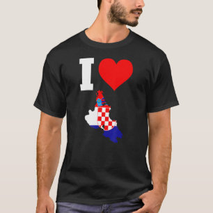 T-shirt Drapeau Croatie pour Krk I Love Krk