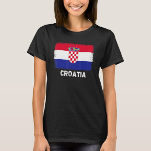 T-shirt Drapeau Croatie Vintage