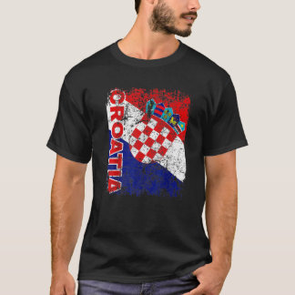 T-shirt DRAPEAU CROATIEN Drapeau Croatie Vintage DRAPEAU C