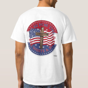 T-shirt Drapeau croisé rouge, blanc et bleu 2020 Prière