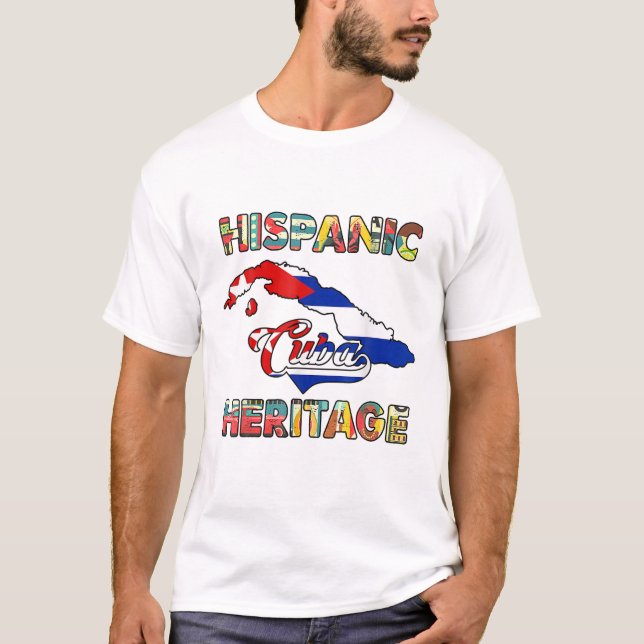 T-shirt Drapeau cubain Mois du patrimoine hispanique Cuba (Devant)