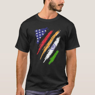 T-shirt Drapeau cultivé en Inde américaine Mois du patrimo
