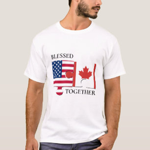 T-shirt Drapeau Custom USA CANADA