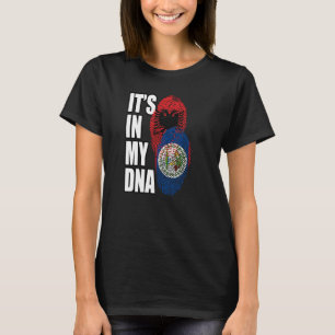 T-shirt Drapeau D'ADN Bélizien Et Albanais