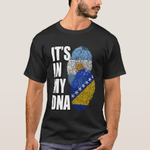 T-shirt Drapeau D'ADN Mélangé De Bosnie Et D'Argentine