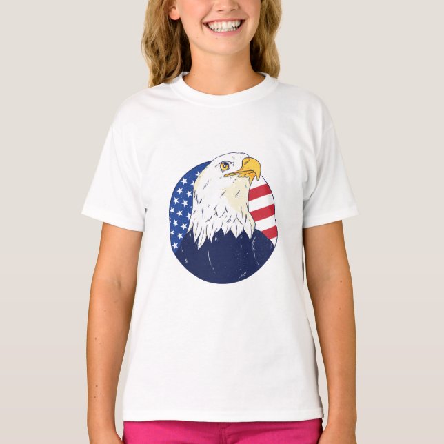 T-shirt Drapeau d'aigle américain (Devant)