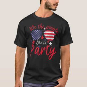 T-shirt Drapeau d'Amérique vintage 4 Juillet Nous aimons l