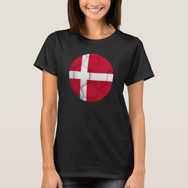 T-shirt Drapeau Danois Football Football (Devant)