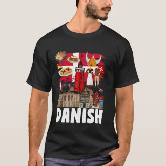 T-shirt Drapeau Danois Idée Pour Enfants Danemark Drapeau 