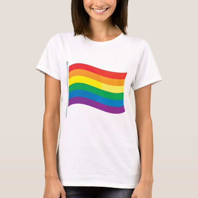 T-shirt Drapeau d'arc-en-ciel (Devant)