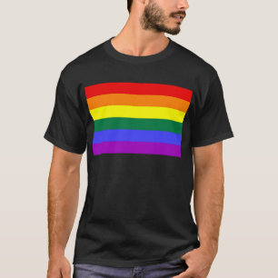 T-shirt Drapeau d'arc-en-ciel de barre horizontale de gay