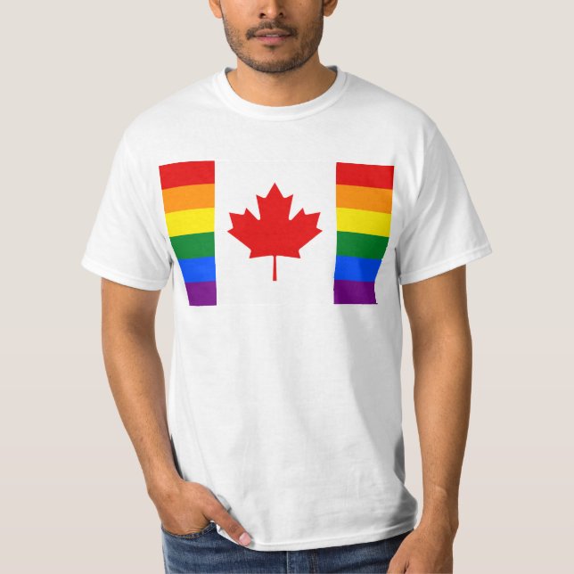T-shirt Drapeau d'arc-en-ciel de fierté du Canada (Devant)