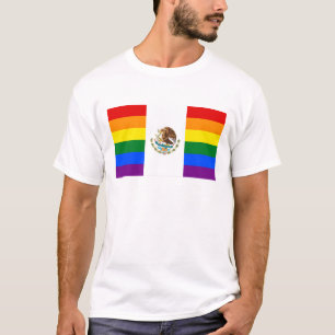 T-shirt Drapeau d'arc-en-ciel de gay pride du Mexique LGBT