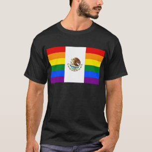 T-shirt Drapeau d'arc-en-ciel de gay pride du Mexique LGBT