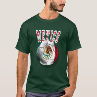 T-shirt Drapeau de ballon de football du Mexique de