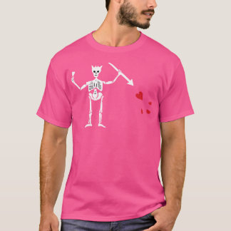 T-shirt Drapeau de barbe noire Squelette
