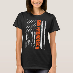 T-shirt Drapeau de baseball de San Francisco Usa Vintage P