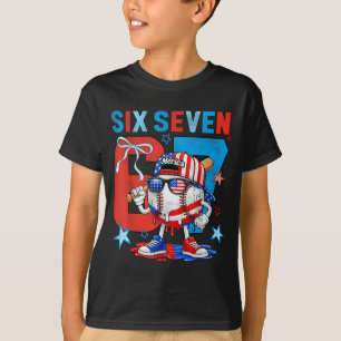 T-shirt Drapeau de baseball USA américain patriotique 4 ju